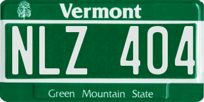VT license plate NLZ404