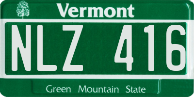 VT license plate NLZ416