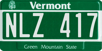VT license plate NLZ417