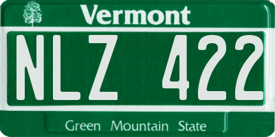 VT license plate NLZ422