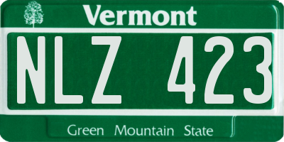 VT license plate NLZ423