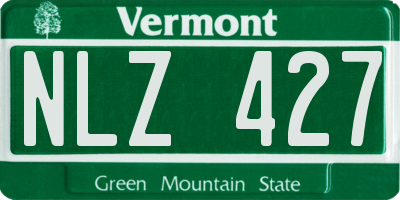 VT license plate NLZ427