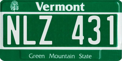 VT license plate NLZ431