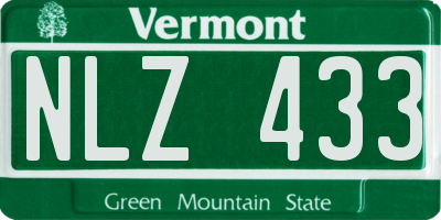 VT license plate NLZ433
