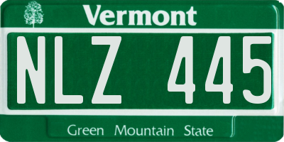 VT license plate NLZ445