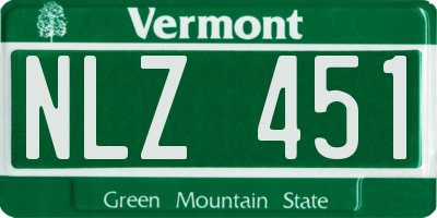 VT license plate NLZ451