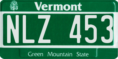 VT license plate NLZ453