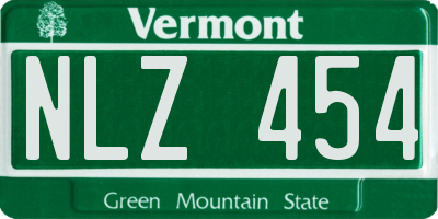 VT license plate NLZ454