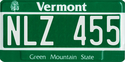 VT license plate NLZ455