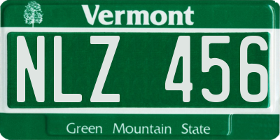 VT license plate NLZ456