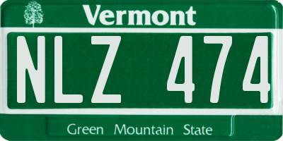 VT license plate NLZ474