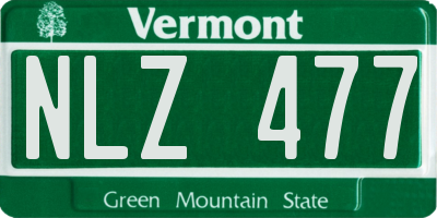 VT license plate NLZ477