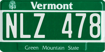 VT license plate NLZ478