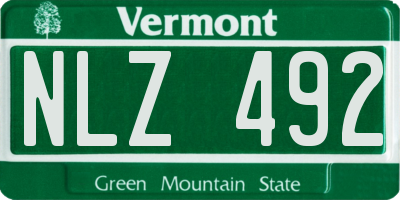VT license plate NLZ492