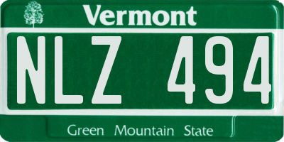 VT license plate NLZ494