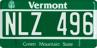 VT license plate NLZ496