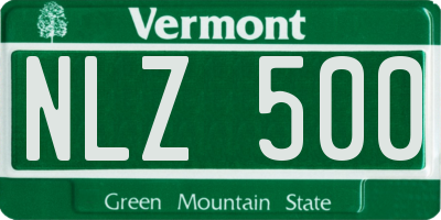 VT license plate NLZ500
