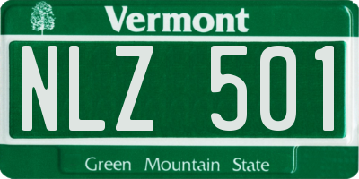VT license plate NLZ501