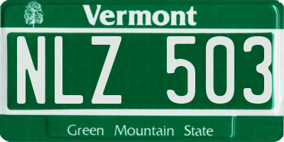 VT license plate NLZ503