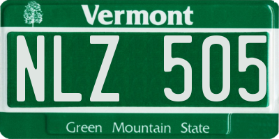 VT license plate NLZ505