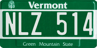 VT license plate NLZ514