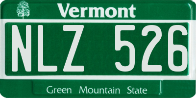 VT license plate NLZ526