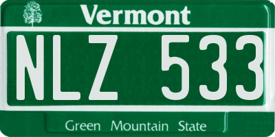VT license plate NLZ533