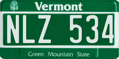 VT license plate NLZ534