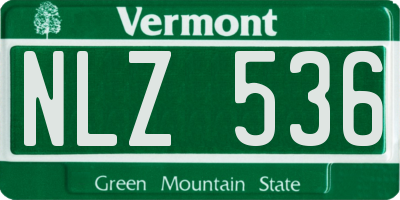 VT license plate NLZ536