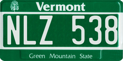 VT license plate NLZ538