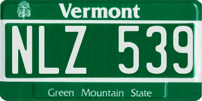 VT license plate NLZ539