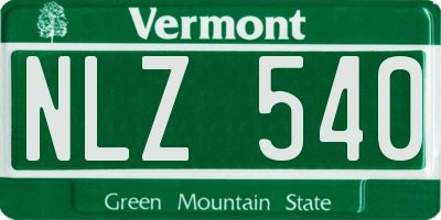 VT license plate NLZ540