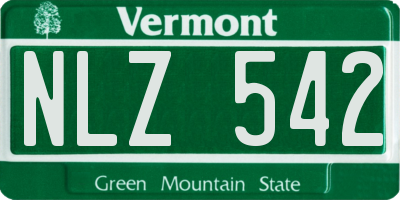 VT license plate NLZ542