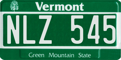 VT license plate NLZ545