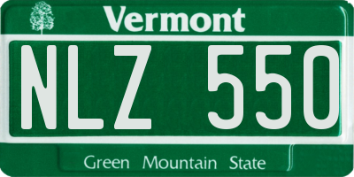 VT license plate NLZ550