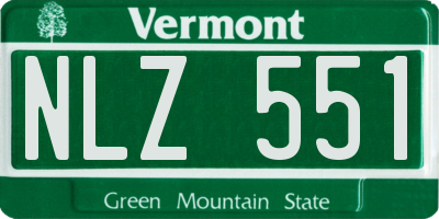 VT license plate NLZ551