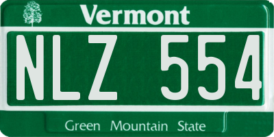 VT license plate NLZ554