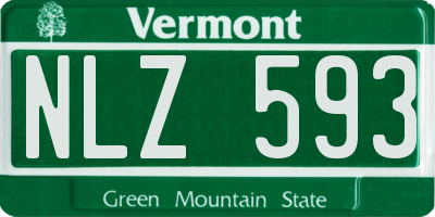 VT license plate NLZ593