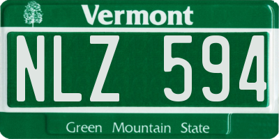 VT license plate NLZ594