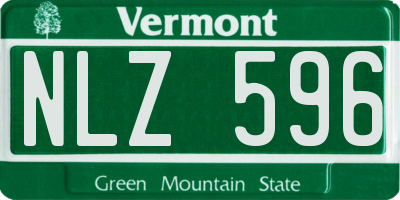 VT license plate NLZ596