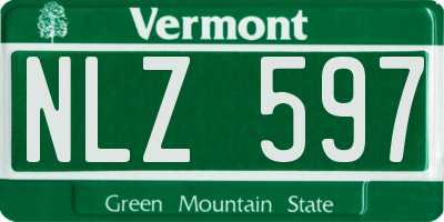 VT license plate NLZ597