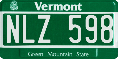 VT license plate NLZ598