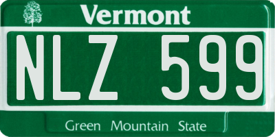 VT license plate NLZ599