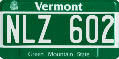VT license plate NLZ602