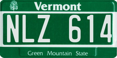 VT license plate NLZ614