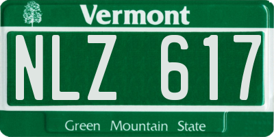 VT license plate NLZ617