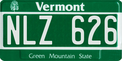 VT license plate NLZ626