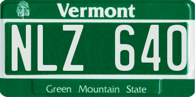 VT license plate NLZ640