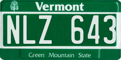 VT license plate NLZ643