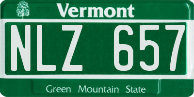 VT license plate NLZ657